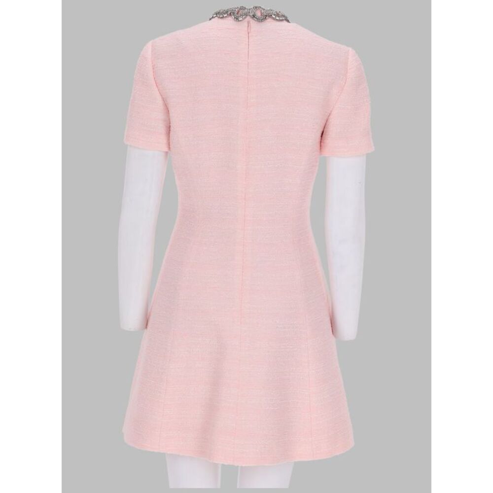 Valentino Women Abito Corto In Crinkle Cotton Tweed - Picture 2 of 2